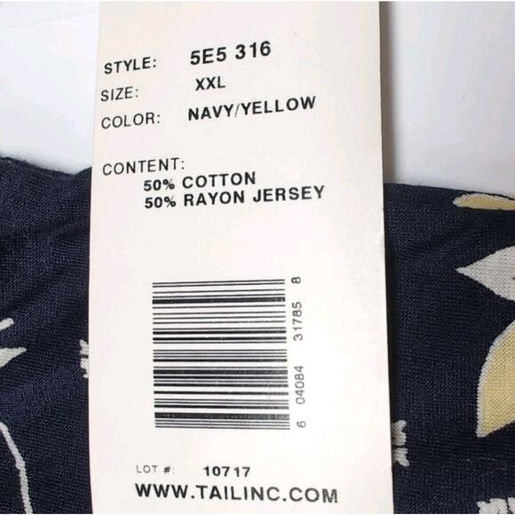 Tail Golf Polo Shirt Womens Size XXL Navy Blue Floral Tennis Pickleball NEW NWT - Picture 9 of 14